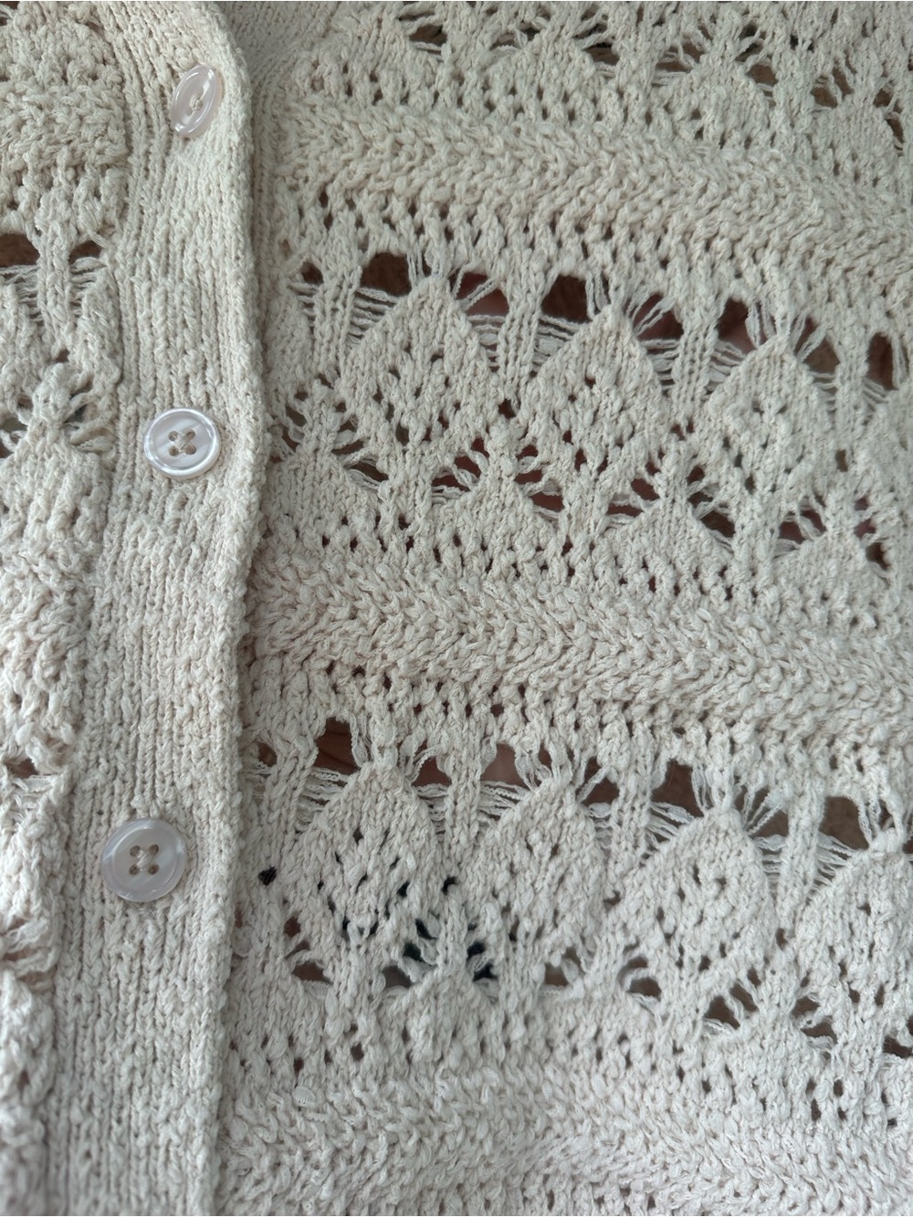 Reiss Cindy Crochet Cardigan - Cream - Picture 4 of 9